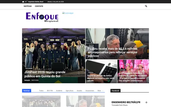 Projeto Jornal Enfoque Regional: Infraestrutura