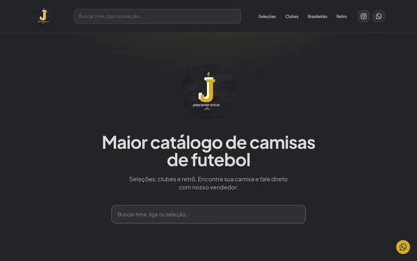 Projeto Jotas Sport Outlet: E-commerce